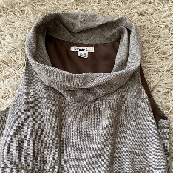 Kensie Linen Cotton Collar Cowl Neck Sleeveless Dress XS - Picture 9 of 15